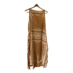 Magnolia Pearl Layla Tank Dress Goldrush Women’s One Size Midi Cotton Sleeveless